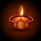 Graphic illustration of burning diya of Diwali celebration