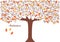 Graphic image collection of tree. seasons. Autumn. illustration