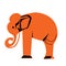 Graphic image of an orange elephant