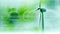 Graphic image of a windmill against the background of a sketch of energy production and use. Sustainable wind energy