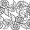 Graphic lace flowers for printed and design. Monochrome ornaments.