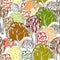 Graphic lace forest on white background. Seamless pattern.