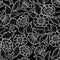 Graphic lace white flowers. Openwork seamless composition.