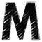 Graphic letter with brushstroke style. Letter M