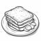 Graphic Line Drawing Of Toast With Jam On A Plate