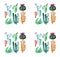Graphic mexican hawaii herbal beautiful wonderful floral herbal gorgeous cute spring colorful four groups of cacti