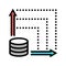 graphic monitoring digital processing color icon vector illustration