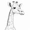 Graphic Novel-inspired Giraffe Head: Hyper-realistic Animal Illustration