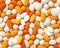 Graphic of Orange and White Prescription Pills Background Vector Art