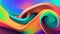 Graphic painting colorful curls digital pattern AI generated