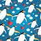 Graphic pattern of penguin lovers