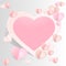 Graphic pink heart on white background