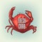 Graphic realistic crab. Vector illustration.