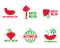 Graphic red and green watermelon logo templates, summer season, fruit company