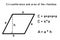 The graphic representation of the circumference and area of a rhombus