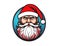 Graphic representation of a colourful Santa Claus icon showcasing a beard, sketched Santa Claus icon clipart. Created with