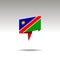Graphic representation of the location designation in the origami style with a flag NAMIBIA on a gray background