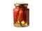 Graphic resources of an isolated object of pickled chili peppers in a jar on a white background