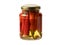 Graphic resources of an isolated object of pickled chili peppers in a jar on a white background