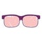 Graphic with rimless glasses oval colored
