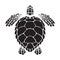 Graphic sea turtle, vector