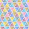 Graphic Seamless Pattern of Triangular Geometric Elements of Blue, Brown, Pink, Yellow, Grey Pastel Colors