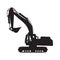 Graphic silhouette backhoe, vector