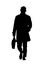 Graphic Silhouette Man With Suit and Briefcase Walking