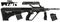 Graphic silhouette modern automatic bullpup rifle