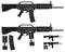 Graphic silhouette modern automatic galil rifle