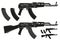 Graphic silhouette modern automatic russian rifle