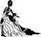 Graphic silhouette of a rococo woman