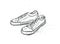 Graphic sketch of pair teenage gym shoes