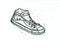 Graphic sketch of pair teenage gym shoes