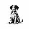 Graphic Symbolism: A Pensive Black And White Dog Logo