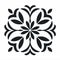 Graphic Symmetry Stencil Design Of Flower With Bold Block Prints