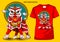 Graphic t-shirt  Chinese Lion dance 18