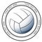 Graphic volleyball logo. Vector isolated illustration of a Football association or a sports event logo, sign, symbol.