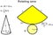 Graphical derivation of the area and volume of a rotating cone