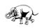 Graphical elephant running isolated on white background, vector illustrstion