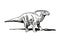 Graphical illustration of Parasaurolophus isolated on white,phytophagous dinosaur