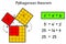 Graphical representation of the Pythagorean theorem for a right triangle and proof by calculation