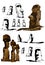 Graphical set of moai statues isolated on white background,jpg illustration
