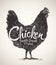 Graphical silhouette chicken.