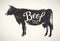 Graphical silhouette cow.