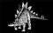 Graphical stegosaurus isolated on black ,jpg  illustration