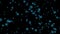 graphical turquoise snowflakes falling slowly from the sky - transparent black background, overlay - snowfall in winter 23,98 fps