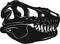 Graphical tyrannosaur s skull isolated on black background,vector illustration