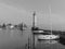 A graphical view of Lindau`s harbor with its Lighthouse, Lindau, Bavaria, Germany