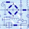 Graphics, chart and formulas of electricity.